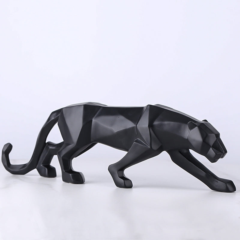 Estátua  Estilo Geométrico Leopardo de Resina